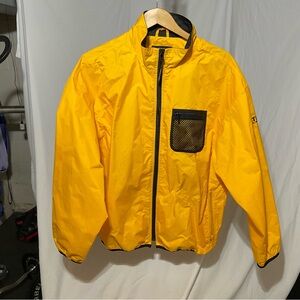 Men's Yellow Windbreaker Jacket with Contrast Trim